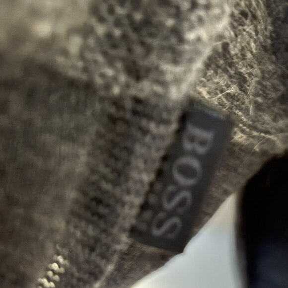 Hugo Boss Slim Fit Charcoal Gray Extrafine Merino Wool Cardigan Sweater Size Med - Picture 5 of 11